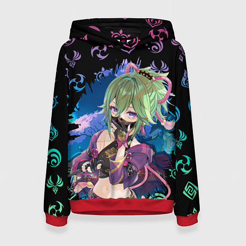 Женская толстовка Куки Синобу Геншин Импакт / 3D-Красный – фото 1