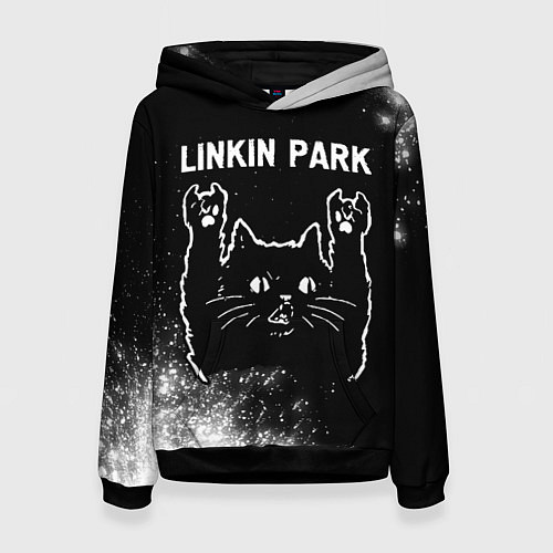 Женская толстовка Группа Linkin Park и Рок Кот / 3D-Черный – фото 1