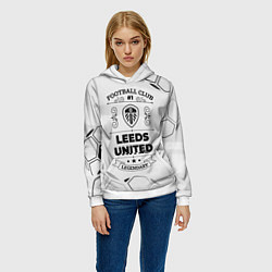 Толстовка-худи женская Leeds United Football Club Number 1 Legendary, цвет: 3D-белый — фото 2