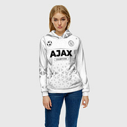 Толстовка-худи женская Ajax Champions Униформа, цвет: 3D-белый — фото 2