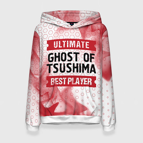 Женская толстовка Ghost of Tsushima: красные таблички Best Player и / 3D-Белый – фото 1