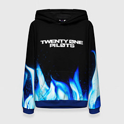 Толстовка-худи женская Twenty One Pilots Blue Fire, цвет: 3D-синий