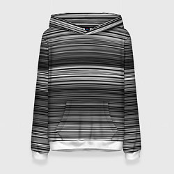 Женская толстовка Black and white thin stripes Тонкие полосы