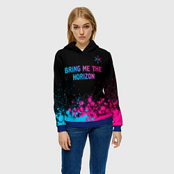 Толстовка-худи женская Bring Me the Horizon Neon Gradient, цвет: 3D-синий — фото 2