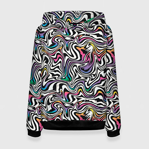 Женская толстовка Цветная оптическая иллюзия / 3D-Черный – фото 1