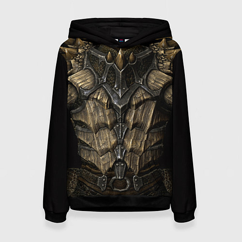 Женская толстовка Драконья чешуйчатая броня из SKYRIM / 3D-Черный – фото 1