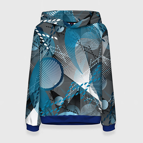 Женская толстовка Абстрактный серо-синий принт / 3D-Синий – фото 1