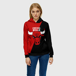 Толстовка-худи женская Chicago Bulls NBA, цвет: 3D-черный — фото 2