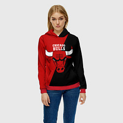 Толстовка-худи женская Chicago Bulls NBA, цвет: 3D-красный — фото 2