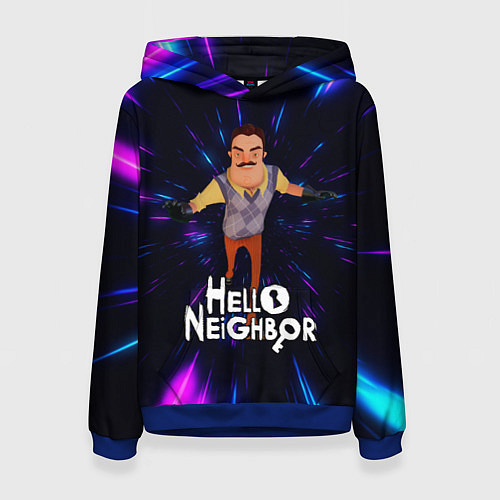 Женская толстовка Hello Neighbor Привет сосед Бегущий сосед / 3D-Синий – фото 1