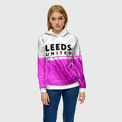 Толстовка-худи женская Leeds United Pro Football, цвет: 3D-белый — фото 2