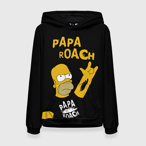 Женская толстовка Papa Roach, Гомер Симпсон / 3D-Черный – фото 1