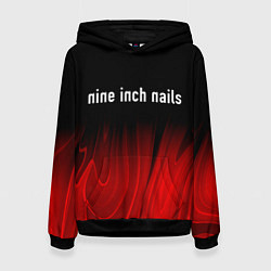 Толстовка-худи женская Nine Inch Nails Red Plasma, цвет: 3D-черный