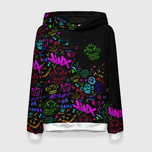 Женская толстовка League Of Legends неон - Arcane logo / 3D-Белый – фото 1