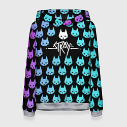 Толстовка-худи женская Stray Киберпанк, цвет: 3D-меланж