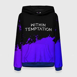 Толстовка-худи женская Within Temptation Purple Grunge, цвет: 3D-синий