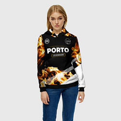 Толстовка-худи женская Porto legendary sport fire, цвет: 3D-черный — фото 2