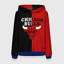 Толстовка-худи женская Чикаго Буллз black & red, цвет: 3D-синий