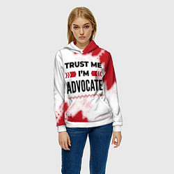 Толстовка-худи женская Trust me Im advocate white, цвет: 3D-белый — фото 2