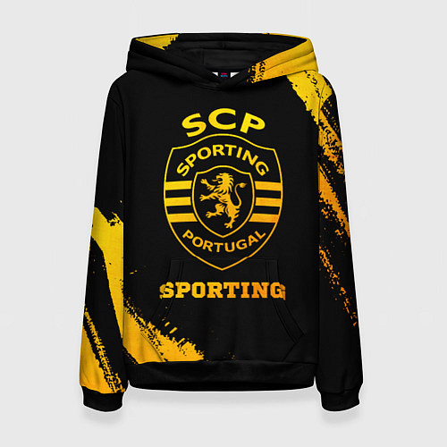 Женская толстовка Sporting - gold gradient / 3D-Черный – фото 1