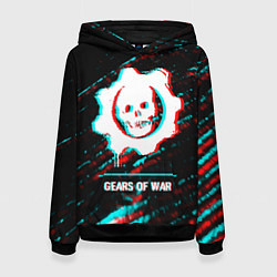Женская толстовка Gears of War в стиле glitch и баги графики на темн