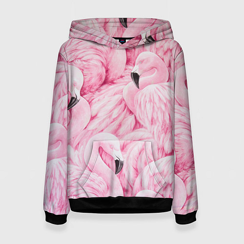 Женская толстовка Pink Flamingos / 3D-Черный – фото 1