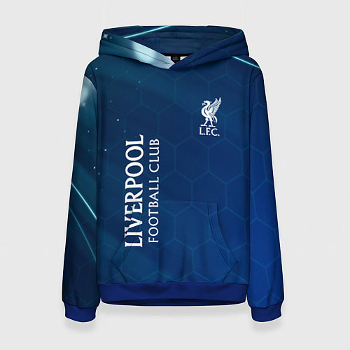 Женская толстовка Liverpool Соты Абстракция / 3D-Синий – фото 1