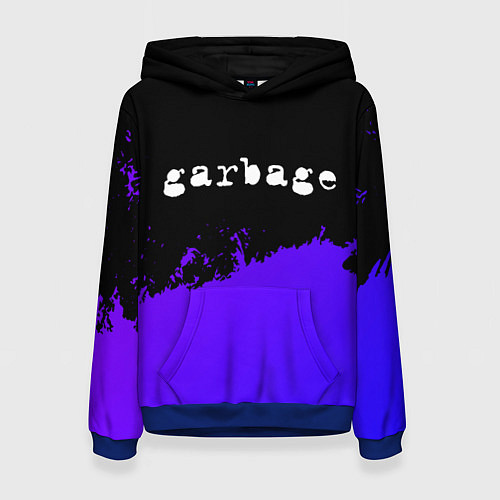 Женская толстовка Garbage purple grunge / 3D-Синий – фото 1