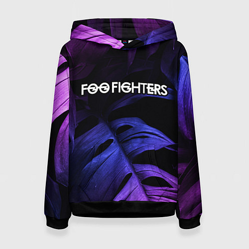 Женская толстовка Foo Fighters neon monstera / 3D-Черный – фото 1