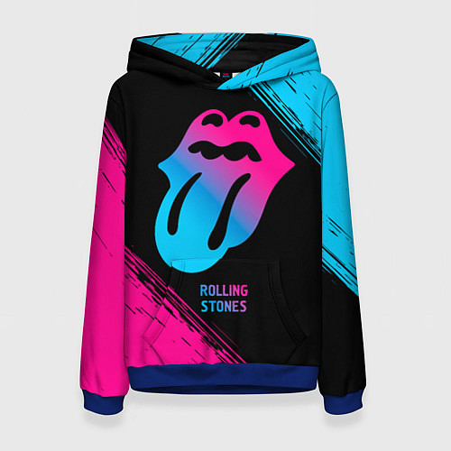 Женская толстовка Rolling Stones - neon gradient / 3D-Синий – фото 1