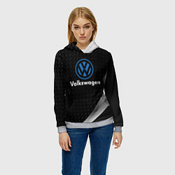 Толстовка-худи женская Volkswagen абстракция, цвет: 3D-меланж — фото 2
