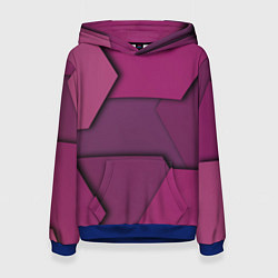 Толстовка-худи женская Геометрические фигуры в движении, цвет: 3D-синий