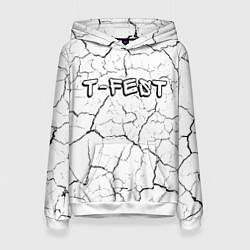 Толстовка-худи женская Рэпер T-Fest в стиле граффити: символ сверху, цвет: 3D-белый
