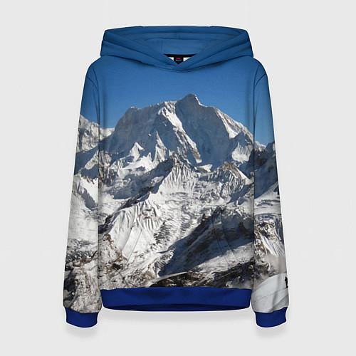 Женская толстовка Канченджанга, Гималаи, 8 586 м / 3D-Синий – фото 1