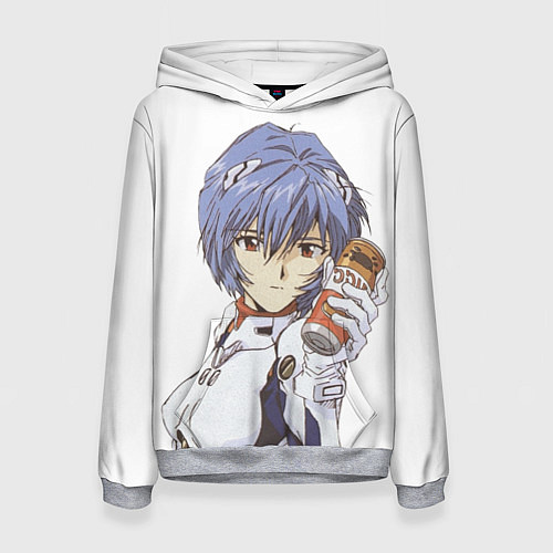 Женская толстовка Евангелион Аянами Рей с газировкой / 3D-Меланж – фото 1