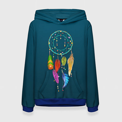 Женская толстовка Ловец снов - индейский амулет / 3D-Синий – фото 1
