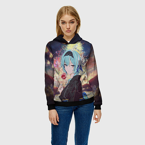 Женская толстовка Genshin Impact - Eula Inazuma / 3D-Черный – фото 3