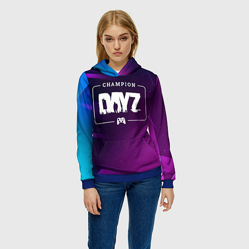 Женская толстовка DayZ gaming champion: рамка с лого и джойстиком на / 3D-Синий – фото 3