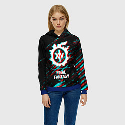 Толстовка-худи женская Final Fantasy в стиле glitch и баги графики на тем, цвет: 3D-синий — фото 2