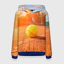 Толстовка-худи женская Теннис - рассвет, цвет: 3D-синий