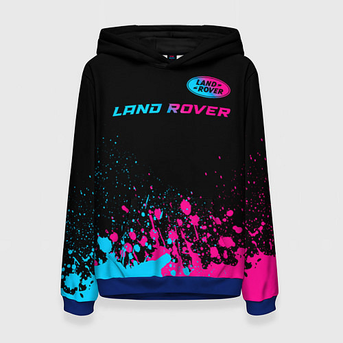 Женская толстовка Land Rover - neon gradient: символ сверху / 3D-Синий – фото 1