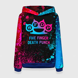 Толстовка-худи женская Five Finger Death Punch - neon gradient, цвет: 3D-синий