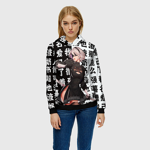 Женская толстовка 2B с катаной Nier Automata / 3D-Черный – фото 3