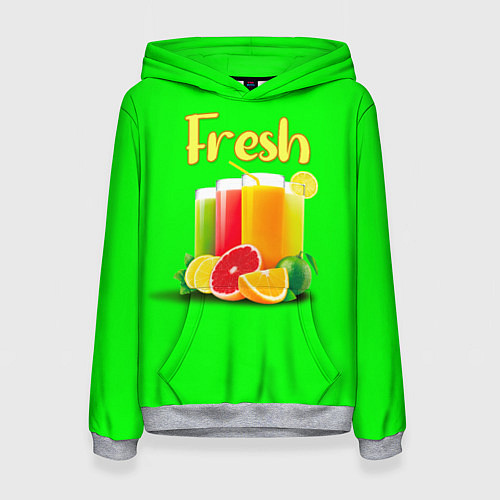 Женская толстовка Фруктовые соки Fresh / 3D-Меланж – фото 1