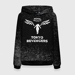 Толстовка-худи женская Tokyo Revengers с потертостями на темном фоне, цвет: 3D-черный