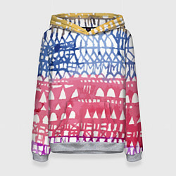 Толстовка-худи женская Абстракция Город Эдварда Мунка, цвет: 3D-меланж