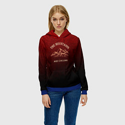 Толстовка-худи женская Горы зовут, путешествие, цвет: 3D-синий — фото 2