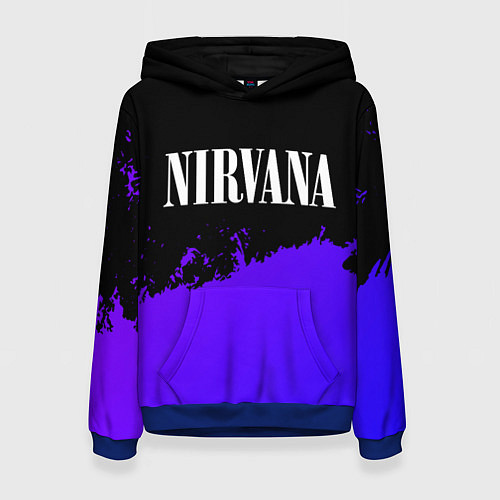 Женская толстовка Nirvana purple grunge / 3D-Синий – фото 1