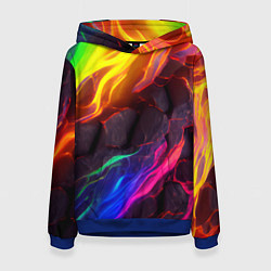 Женская толстовка Neon rainbow lava