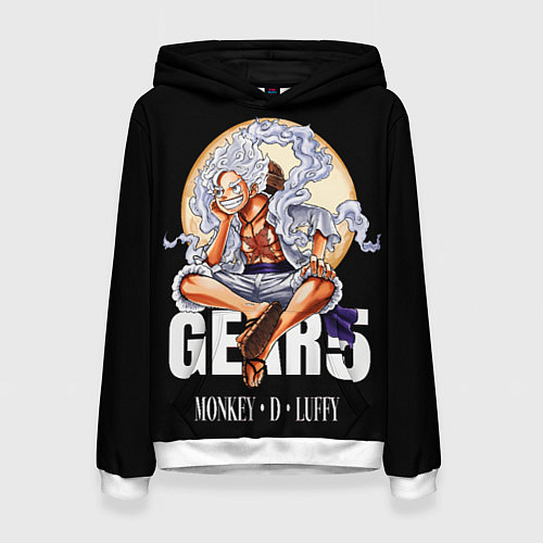 Женская толстовка Монки Д Луффи 5 гир - One Piece / 3D-Белый – фото 1